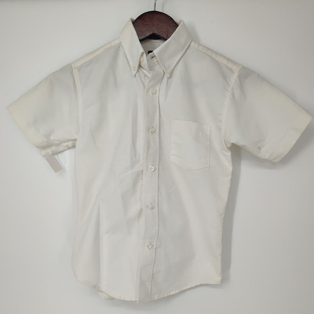 Arrow Kids White Short Sleeve Button Down Shirt Size 8